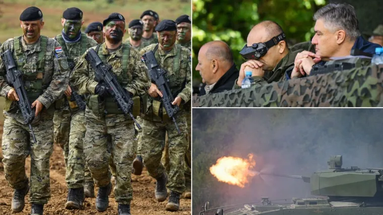 Hrvatska vojska pokazala snagu na poligonu kod Slunja: Milanović i ministri sve pozorno pratili