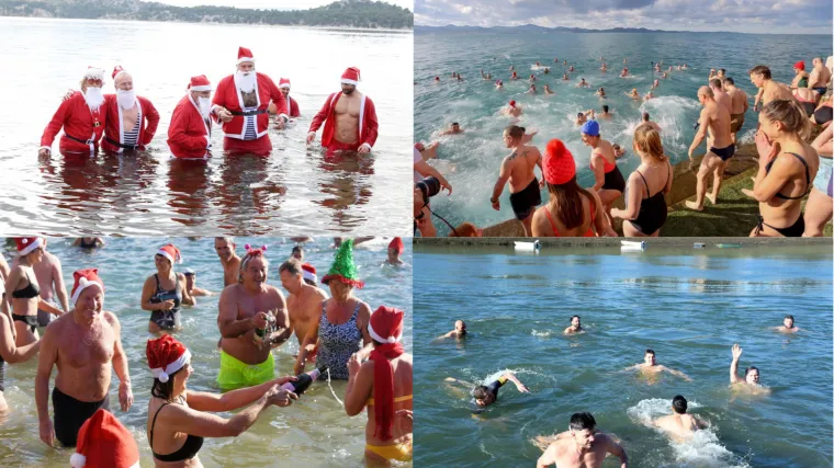 &Scaron;ampanjac u moru, Djedovi Mrazovi u kupaćima i skok u rijeku &ndash; Hrvatska se ne boji leda!