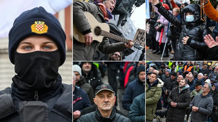 Glavni trg u Zagrebu okupio molitelje i prosvjednike pod budnim okom policije