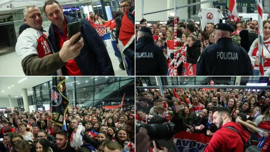 Toma&scaron;ević kao nekad Mamić, zastave HOS-a i puno pjesme: Ovako su navijači dočekali rukometa&scaron;e