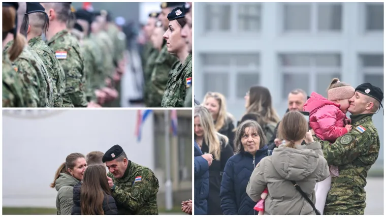 Emotivni prizori: Hrvatski vojnici se rastali s obiteljima - idu u misiju NATO-a