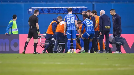 Grozne scene na Maksimiru: Te&scaron;ka ozljeda igrača Varaždina, suigrači se hvatali za glavu