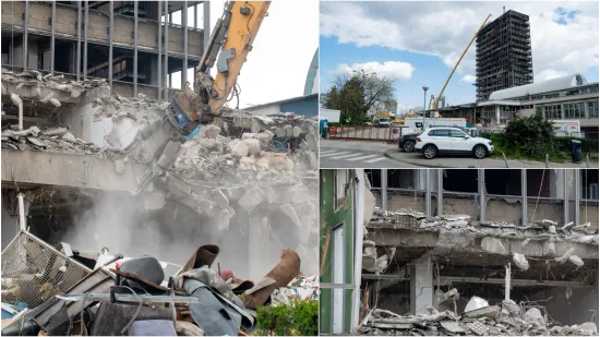 Bageri okupirali Vjesnik, radi se na sve strane: Pogledajte kako izgleda ru&scaron;enje kultnog nebodera