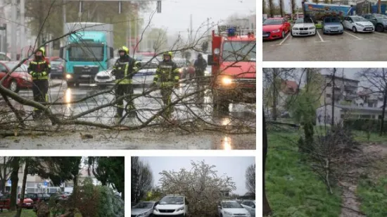 Ovo je Zagreb u petak ujutro: Polomljena stabla, i&scaron;čupani krovovi, sru&scaron;eni stupovi, skele...